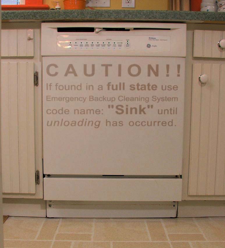 Caution Dishwasher Full State